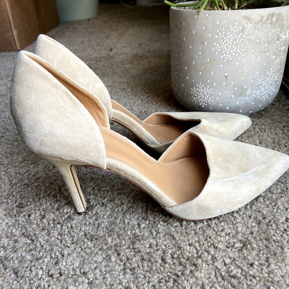 J.Crew Lana D'Orsay Pumps Suede Leather Point Covered Toe Saddle 10 - Picture 3 of 7